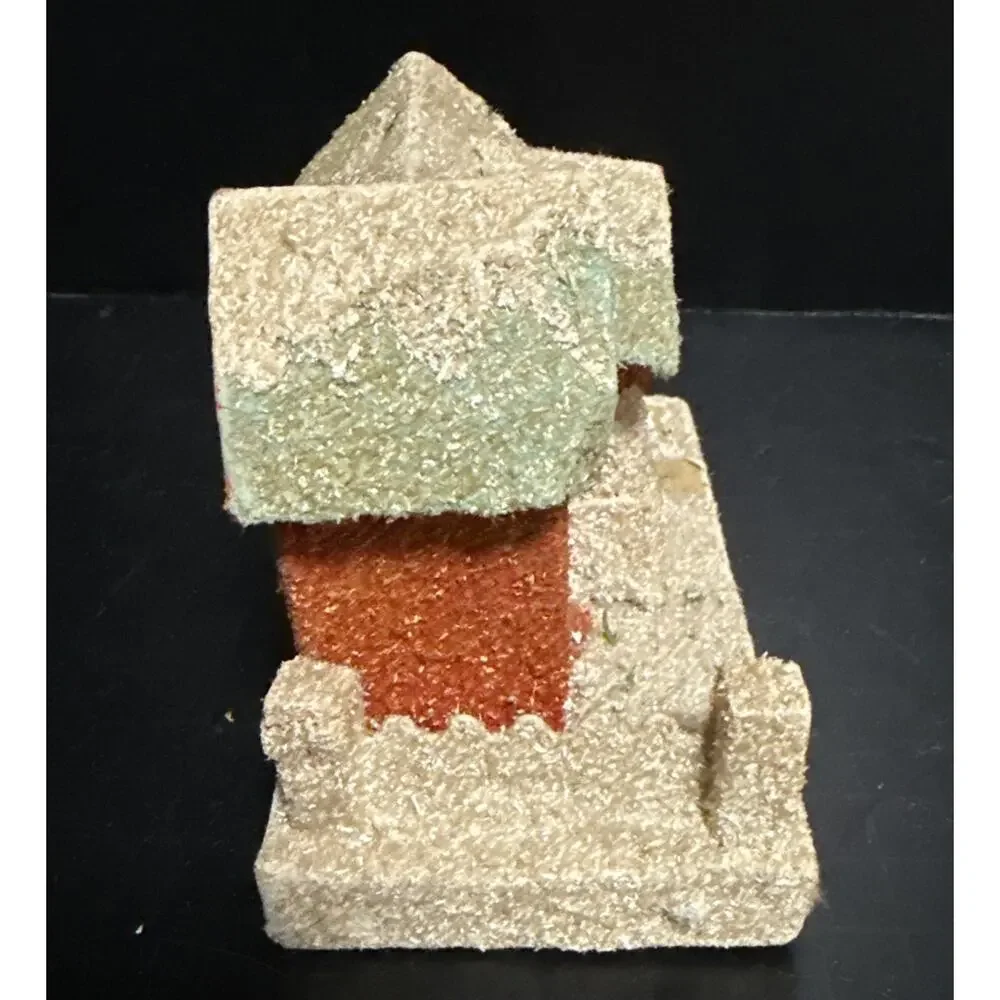 Putz House Japan Christmas Cardboard Glitter House Vintage Decor Building Japan